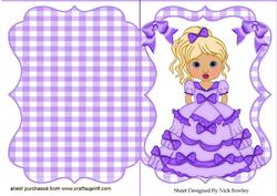 Pretty Lady in Her Purple Party Dress Bracket Card