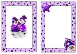 Illuminated Snowmen in Purple A5 Insert