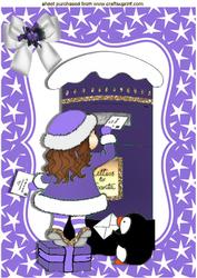 Little Girl in Purple Posting Letter to Santa A4