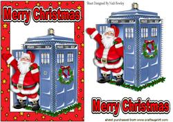 Santa Who in His Tardis in Red Star Frame