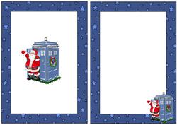 Santa Who in His Tardis in Blue Star A5 Insert