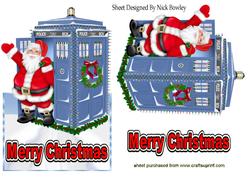Santa Who in His Tardis Over the Edge Card