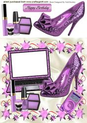 Glitter Purple Laptop Shoes & Access 8x8
