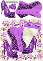 Purple Basque and Sparkle Shoes 8x8
