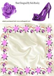 Purple Basque and Sparkle Shoes 8x8 Insert