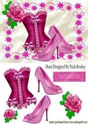 Pink Basque with Shoes and Pink Rose