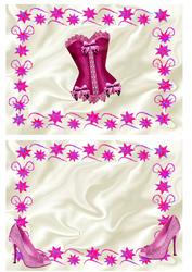 Pink Basque with Shoes A5 Insert