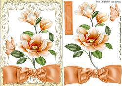 Peaches & Cream , Pretty Magnolias with Bow