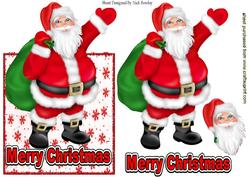 Santa with His Sack of Pressies, Over the Edge Card