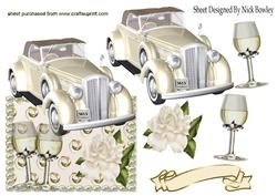 Over the Edge Card with Wedding Car & Champers