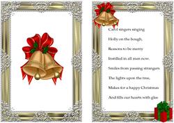 Christmas Bells & Present A5 Insert with Verse