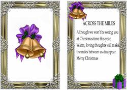 Purple Bow Bells Across the Miles A5 Insert