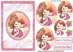 Pretty Pink Snow Scene Circle Pyramids