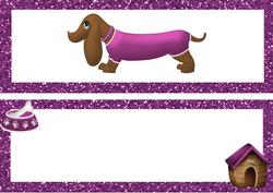 Cute Sausage Dog in Pink Dl Insert