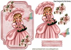 Southern Belle in Pink with Peach Roses