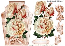 Art Deco Topper with Vintage Peach Roses