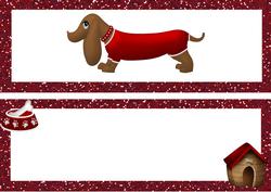 Cute Sausage Dog in Red with Kennel Dl Insert