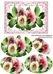 Shades of Pink Summer Roses Oval Pyramids