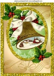 Gold Bell with Snow Scene A4