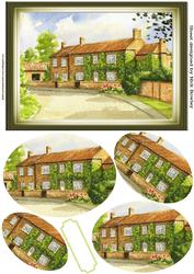 Pretty Picture of a Row of Cottages Oval Pyramids
