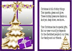 Gold Tree with Purple Window, Card & Insert