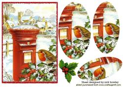 Cute Robin in Snow Village Oval Pyramids