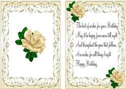 Gold Roses in Ornate Frame with A5 Birthday Verse