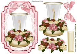 Pretty Candle & Flower Arrangement