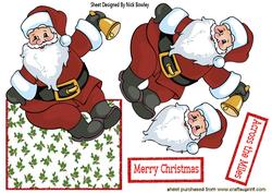 Santa Ringing His Bell! Over the Edge Card