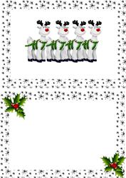 Santas Reindeers with Holly A5 Insert
