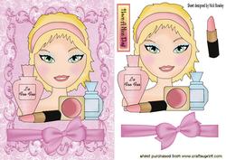 I Love to Wear Makeup, Pretty Girl with Bow
