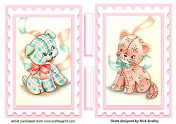 Cuddley Patchwork Kitten & Puppy Cards
