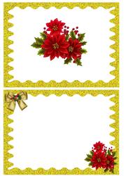 Poinsettias with Gold Bows A5 Insert