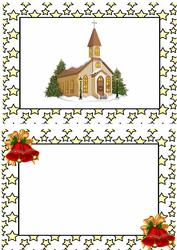 Church in the Snow with Bells in Star Frame A5 Insert