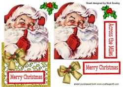 S"hhh! Santa Over the Edge Card