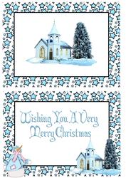 Church in the Snow with Snowman A5 Insert