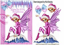 Magical Pink Winter Faerie with Snow