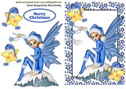 Magical Blue Winter Faerie with Snow