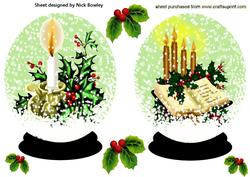 Snowglobes of Bible and Candles Toppers