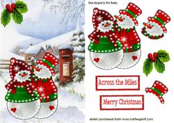Illuminated Mr & Mrs Snowman in Snow Scene