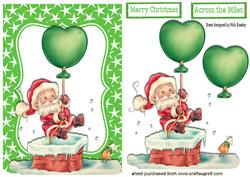 Santa Going Down the Chimney with a Balloon