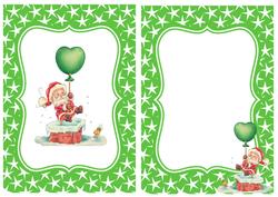 Santa Going Down the Chimney with Balloon A5 Insert