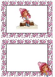 Little Girl and Kitten in the Snow A5 Insert
