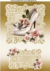 Cream Shoe with Peach Roses A4