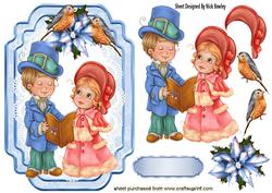 Vintage Carol Singers with Robins