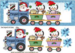 All Aboard the Penguin Express with Santa Dl Card