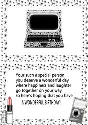 Fancy Laptop in Black/white A5 Insert with Verse