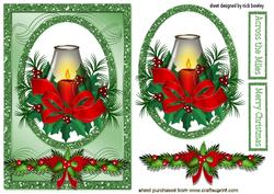 Pretty Candles with Red Bow , Swag Card & Topper