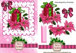 Present with Pink Poinsettias and Bow