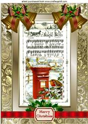 Cute Robin, with Jingle Bells on Music A4
